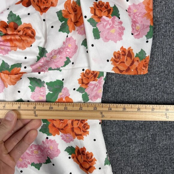 Zara Dress Womens Small White Floral Puff Sleeve Fit Flare Spring NEW NWT - Picture 9 of 12